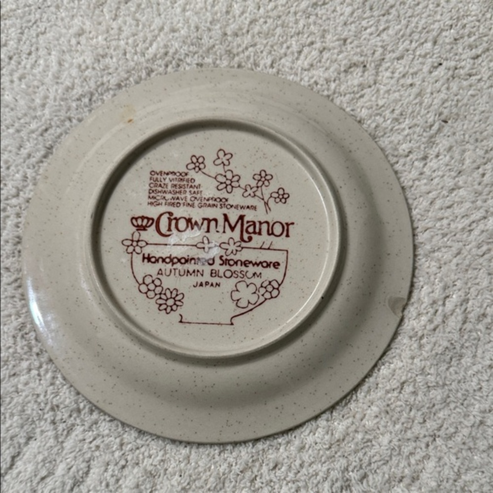 Crown Manor Autumn Blossom Stoneware Plate